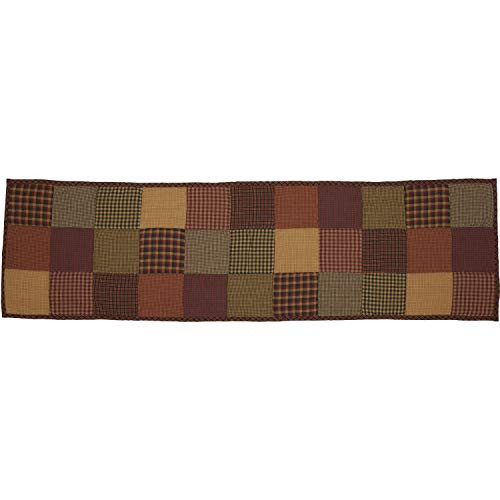 VHC Brands Heritage Farms Quilted Runner 13x48 Primitive Country Patchwork Kitchen Tabletop Design- Burgundy VHC Brands Heritage Farms Quilted Runner 13x48 Primitive Country Patchwork Kitchen Tabletop Design- Burgundy