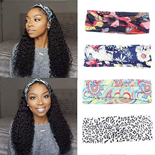 Ainmeys 4 Pack Women Headband Boho Floal Style Criss Cross Head Wrap Hair Band Ainmeys 4 Pack Women Headband Boho Floal Style Criss Cross Head Wrap Hair Band