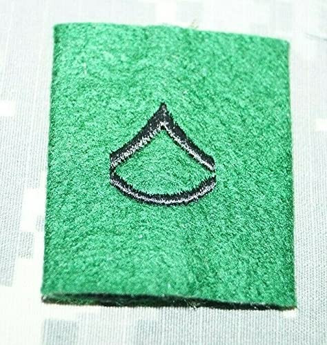 Military Patch US Army Private First Class PFC E-3 Green Leadership Tab Tab Rank