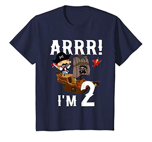 Kids 2 Year Old Pirate Birthday Party ARR 2nd Pirates Ship Gift T-Shirt