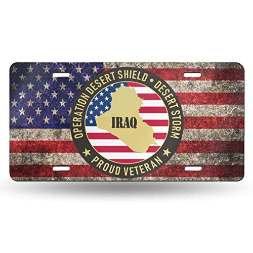 Operation Desert Shield Desert Storm Proud Veteran Us Flag License Plates for Car Aluminum License Plate