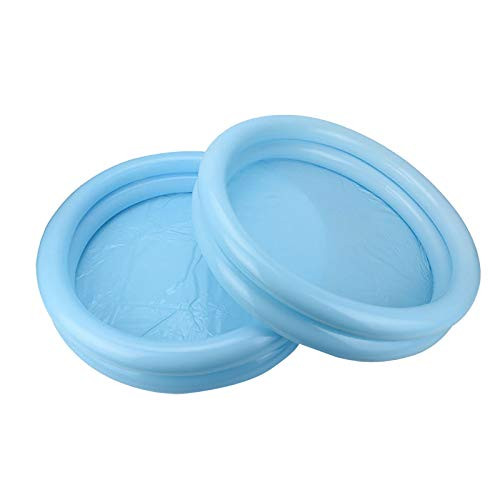 Inflatable Baby Swimming Pool Portable Inflatable Children Pump Pool Inflatable Kiddie Pool Swimming Pool Indoor Outdoor Toddler Water Game Play Center for Kids -Blue- 04 2PC-