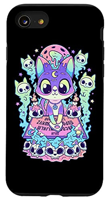 iPhone SE -2020- / 7 / 8 Kawaii Pastel Goth Cute and Creepy Occult Cat Ouija Board Case