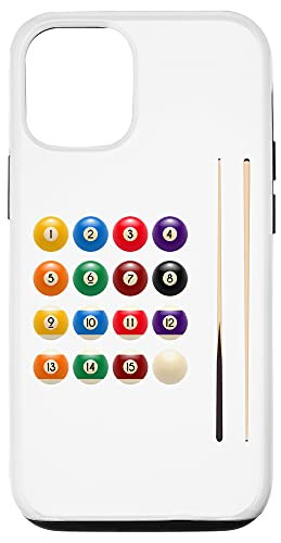 iPhone 12/12 Pro Funny Billiards 8 Ball Cue Rack Snooker Pool Player Case