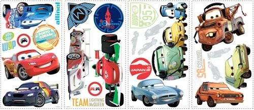 DISNEY CARS 2: 25 BiG Wall Stickers LIGHTNING MCQUEEN Room Decor Decals MATER