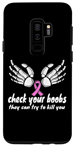 Galaxy S9 Plus  Check your Boobs Pink Ribbon Funny Breast Cancer Awareness Case