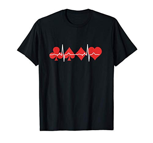 Heartbeat Playing Cards Board Game Players Gamblers Gift T-Shirt