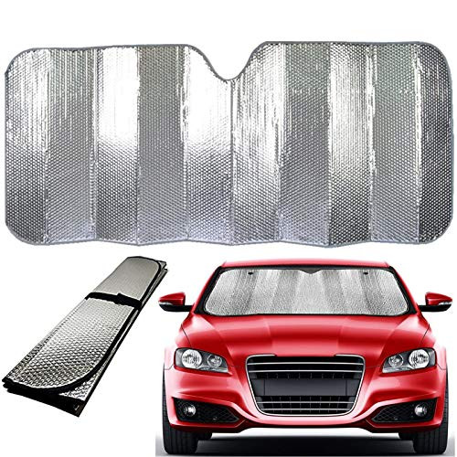 LUKUCEA Sun Visor Car Windshield Sunshade Auto Front Window Protector Sun Shade Visor Heat Shield Cover Foldable UV Ray Reflector for Car Keeps Vehicle Cool Easy to Use