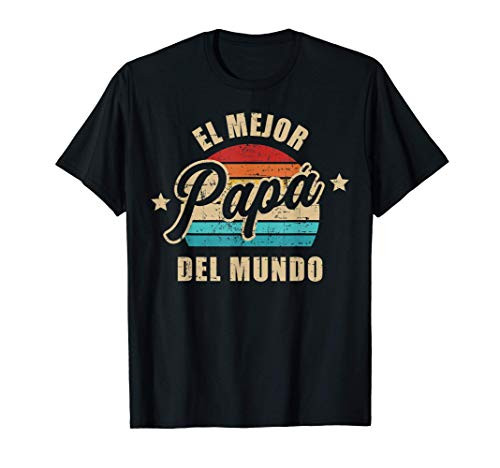 Mens El mejor papá del mundo para dia del padre vintage retro T-Shirt Mens El mejor papá del mundo para dia del padre vintage retro T-Shirt