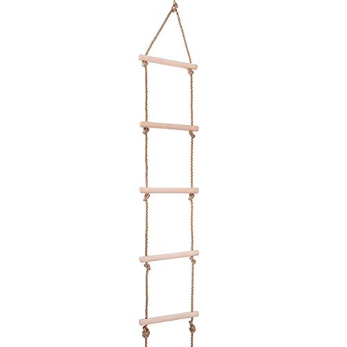 T TOOYFUL Tree Rope Playground Outdoor Indoor Ladder Climbing 5 Wooden Step