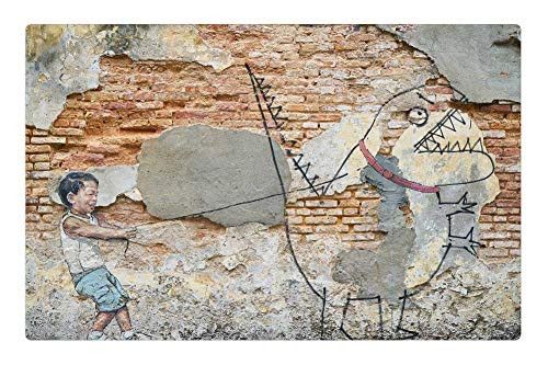 LESGAULEST Doormat Floor Rug/Mat -23.6 x 15.7 inch- - Stone Brick Old Wall Graffiti Art Artist Paint LESGAULEST Doormat Floor Rug/Mat -23.6 x 15.7 inch- - Stone Brick Old Wall Graffiti Art Artist Paint