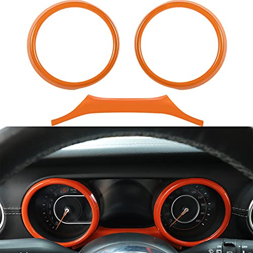 Bzsunway Frame Decors Cover Dashboard Panel Trim Cover Interior Accessories for 2018-2021 Jeep Wrangler JL JLU  and  Gladiator JT -Orange-