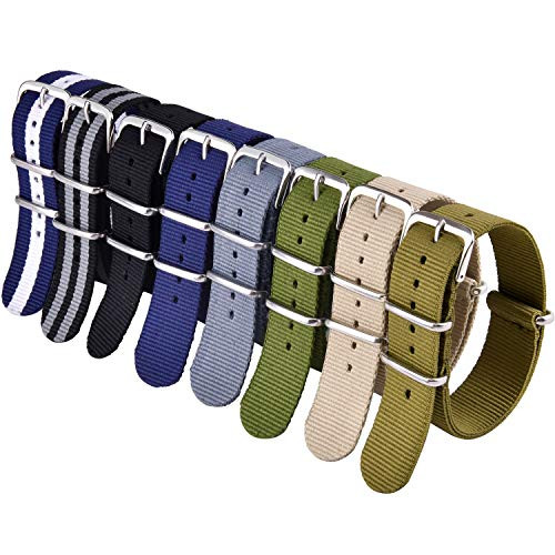 Ritche 16mm Military Ballistic Nylon Watch Strap Compatible with Timex Weekender Watch Strap Timex Replacement Watch Bands for Men Women - A -8 Packs-