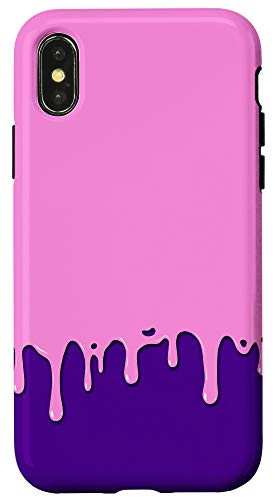 iPhone X/XS Dripping Paint Pink and Purple Case