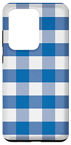 Galaxy S20 Ultra Goliath Biscayne Bay Blue Gingham Check Square Pattern Case
