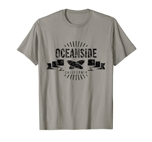 Oceanside CA Surf Cali Vintage Surfing Beach Retro Surfboard T-Shirt