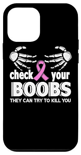 iPhone 12 mini Pink Ribbon Funny Breast Cancer Awareness Check your Boobs Case