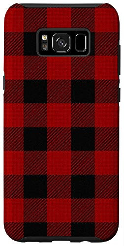 Galaxy S8 Plus  Red and Black Buffalo Plaid Check Pattern Case