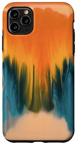iPhone 11 Pro Max Tie Dye Paint Swirl Orange- Blue and Cream Case
