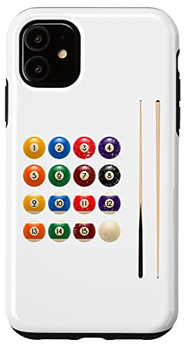 iPhone 11 Funny Billiard Balls Cue Stick Rack Pool Player Case