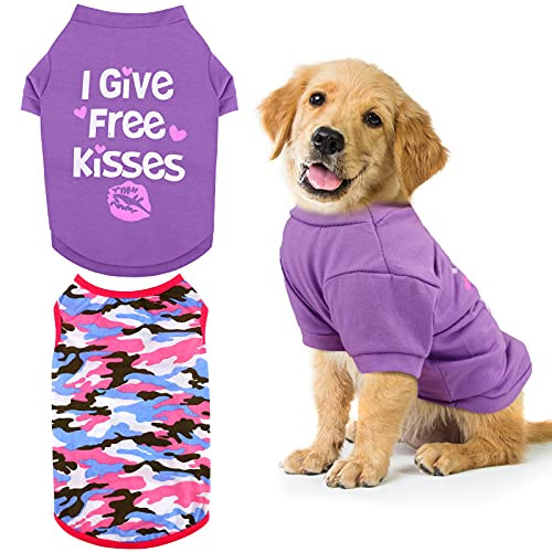 RUODON 2 Dog Shirt Printed Puppy Shirts Pet T-Shirt and Dog Vest Soft Puppy Dog Clothes Pet Outfits Cute Pet Sweatshirt for Small Dogs and Cats -S- RUODON 2 Dog Shirt Printed Puppy Shirts Pet T-Shirt and Dog Vest Soft Puppy Dog Clothes Pet Outfits Cute Pet Sweatshirt for Small Dogs and Cats -S-