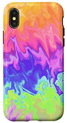iPhone X/XS Orange Pink Green Purple Trippy Abstract Paint Drip Case