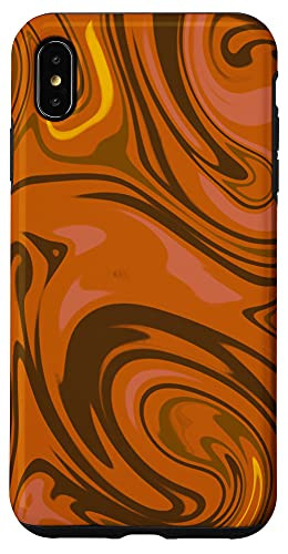 iPhone XS Max Orange Brown Yellow Retro Sunset Paint Swirl Abstract Case