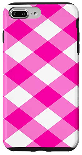iPhone 7 Plus/8 Plus Pink Plaid Flannel Check Buffalo Gingham Quilt Pattern Case