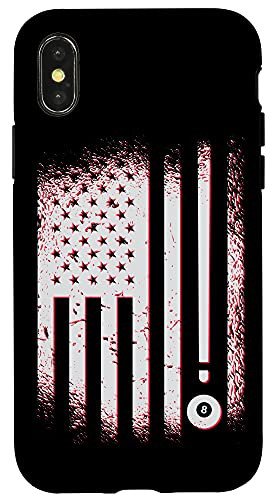 iPhone X/XS Billiards American Flag USA Pool Players And Billard Case