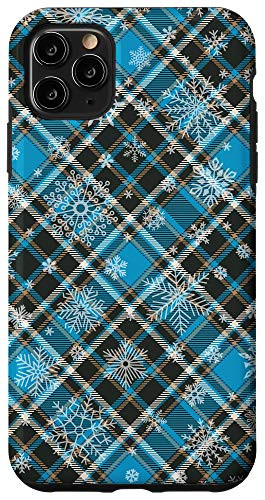 iPhone 11 Pro Max Christmas Plaid Tartan Aqua Buffalo Check Snow Pattern Gift Case