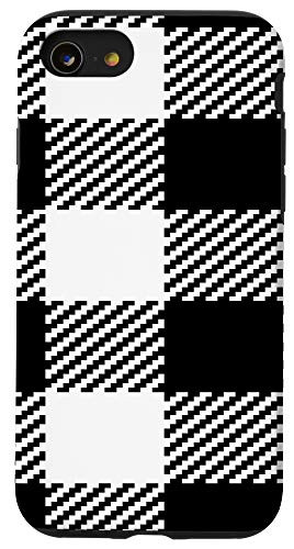 iPhone SE -2020- / 7 / 8 Black Plaid Flannel Check Buffalo Gingham Quilt Pattern Case