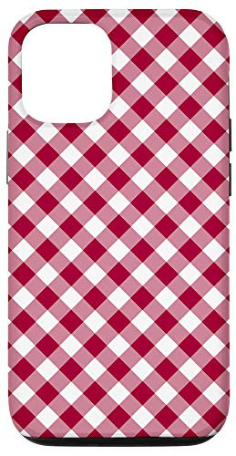 iPhone 12/12 Pro Red Gingham Buffalo Check Plaid Checkered Square Gingham Case