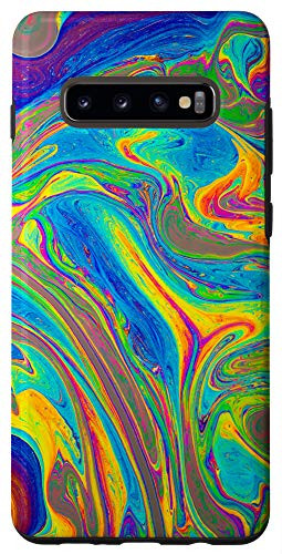Galaxy S10 Plus  Abstract Rainbow Oil Paint Spill Case Cool Trippy Aesthetic Case