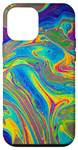 iPhone 12 mini Abstract Rainbow Oil Paint Spill Case Cool Trippy Aesthetic Case