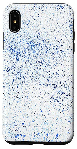 iPhone XS Max Blue Paint Splatter Asbract Design Case