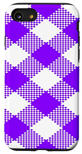iPhone SE -2020- / 7 / 8 Purple Plaid Flannel Check Buffalo Gingham Quilt Pattern Case