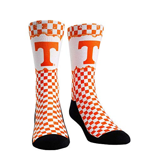 Rock Em NCAA Tennessee Volunteers Checkerboard Crew Socks -S/M-