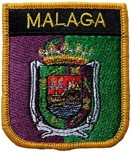 1000 Flags Malaga Spain Shield Embroidered Patch Badge