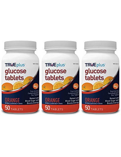 TRUEplus® Glucose Tablets- Orange Flavor - 50ct Bottle - 3 Pack