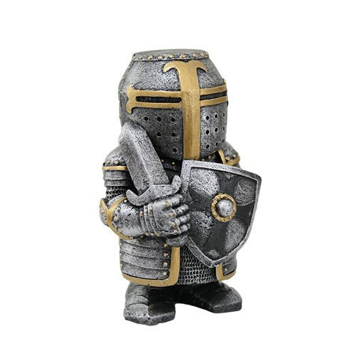 PTC 4.5 Inch Armored Medieval Knight with Sword and Shield Statue Figurine PTC 4.5 Inch Armored Medieval Knight with Sword and Shield Statue Figurine