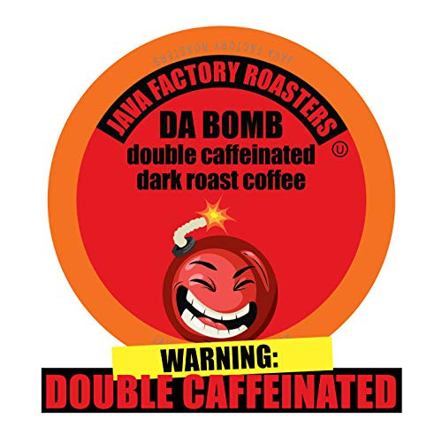 Java Factory Coffee Pods High Caffeine Coffee for Keurig K Cup Brewers- Da Bomb Extra Bold Double Caffeinated- 40 Count