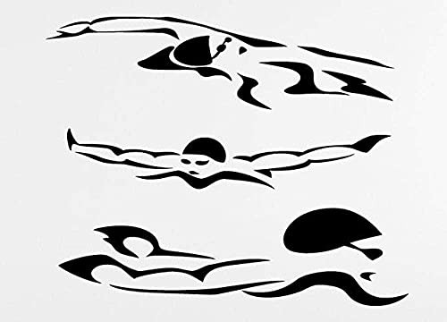 Wall Stickers Swim Swimmer Sport Laps Swimming Wall Art Gym Swimming Pool Wall Mural Sport Swim Centre Wall Decal Bedroom Decoration 55x55cm