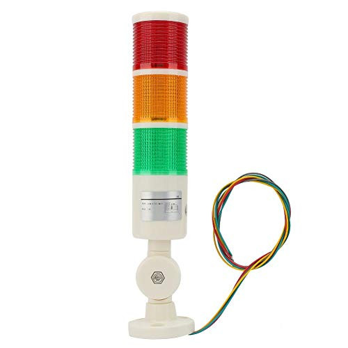 CNC Machine Warning Light BEM-X-50-3W-D 24VDC Flashing Bright LED Indicator Signal Light Foldable Bracket Base- Red Plus Orange Plus Green