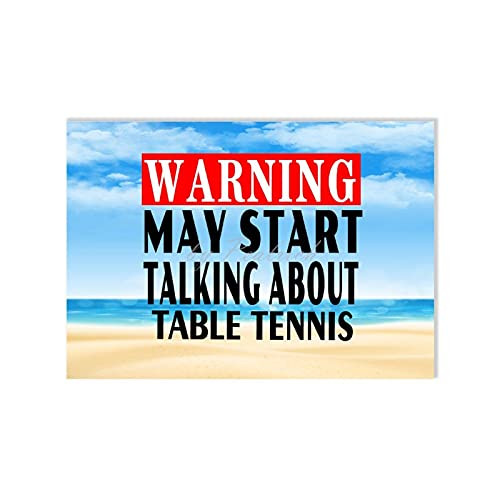 Cards with Envelopes Blank Inside- Warning May Start Talking About Table Tennis Birthday Greeting Card 10x7 Inches
