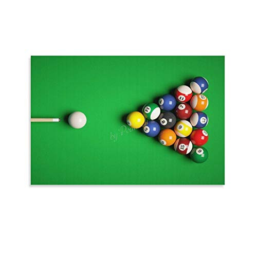 Cards and Envelopes Set Blank- Awesome Pool Table Snooker Balls Game Pub Greeting Card for Birthday All Occasion 10x7 Inches