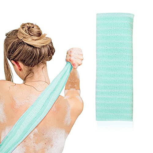 Spa Savvy Exfoliating Bath Towel Shower Loofah - Enhance Your Shower Experience - Rejuvenate and Exfoliate Your Skin - Bath Pouf Body Cleanser -Green-