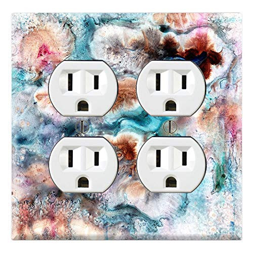 Graphics Wallplates - Watercolor Drops Paint Art Print - Quadplex Outlet Wall Plate Cover