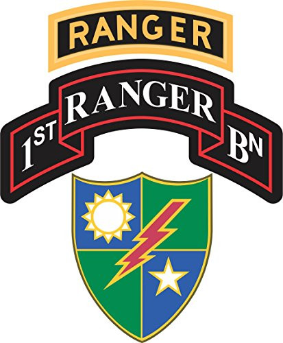 1st Battalion- 75th Ranger Regiment with Ranger Tab 10 Inch Decal