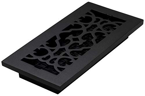 Decor Grates AC410-BLK Victorian Floor Register, 4 x 10, Cast Iron Black