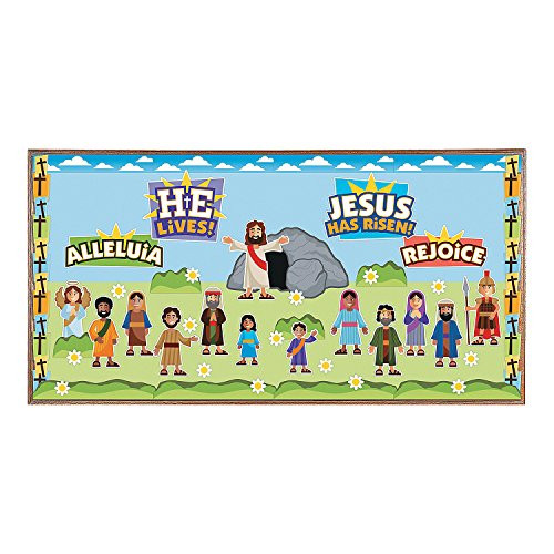 Fun Express He Lives Bulletin Board Set for Easter - 68 Pieces - Religious Classroom and Sunday School Decor Fun Express He Lives Bulletin Board Set for Easter - 68 Pieces - Religious Classroom and Sunday School Decor